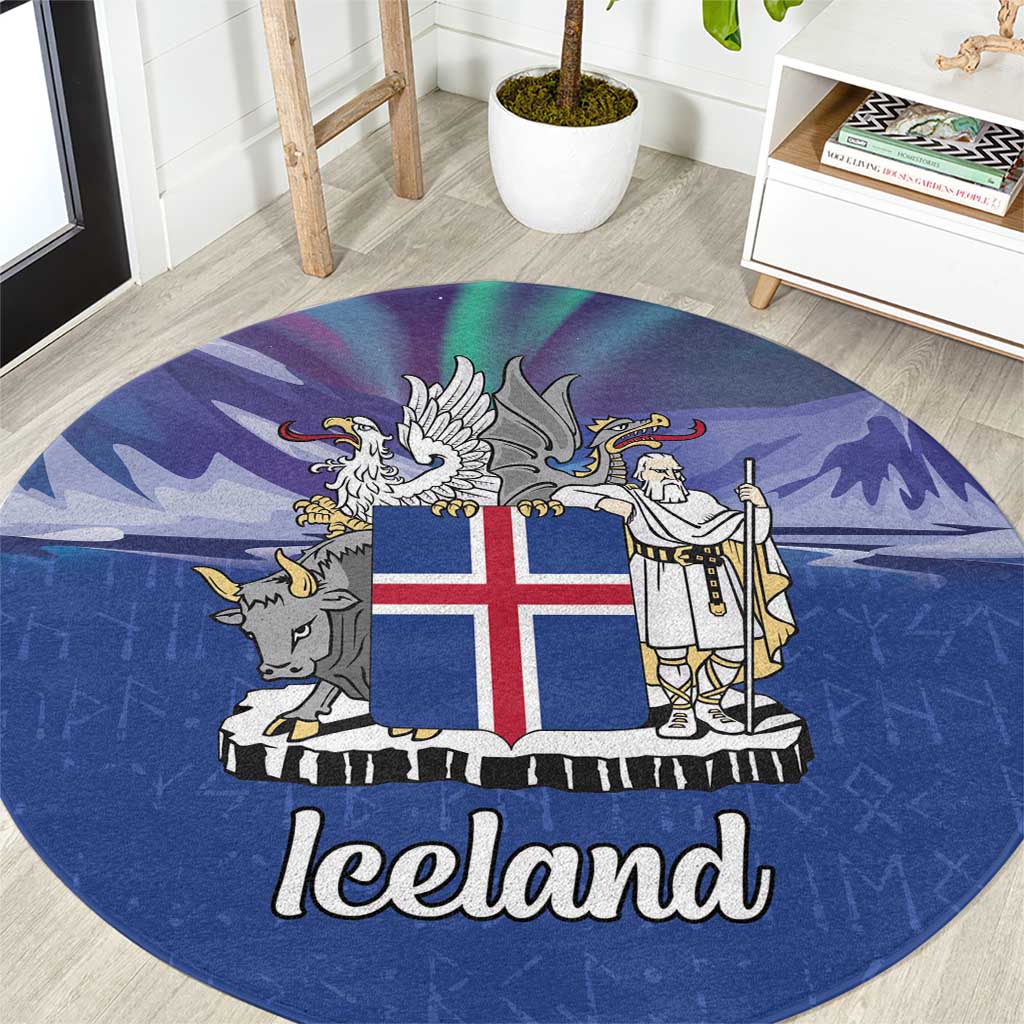 Iceland Round Carpet Icelandic Landscape Northern Lights