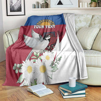 Personalized Latvia Blanket White Wagtail Dievs Sveti Latviju