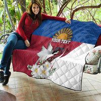 Personalized Latvia Quilt White Wagtail Dievs Sveti Latviju
