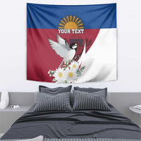 Personalized Latvia Tapestry White Wagtail Dievs Sveti Latviju