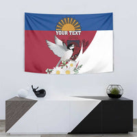 Personalized Latvia Tapestry White Wagtail Dievs Sveti Latviju