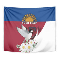 Personalized Latvia Tapestry White Wagtail Dievs Sveti Latviju