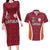 Custom Latvia Football Couples Matching Long Sleeve Bodycon Dress and Hawaiian Shirt Latvijas Futbola Izlase