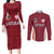 Custom Latvia Football Couples Matching Long Sleeve Bodycon Dress and Long Sleeve Button Shirt Latvijas Futbola Izlase