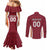 Custom Latvia Football Couples Matching Mermaid Dress and Long Sleeve Button Shirt Latvijas Futbola Izlase