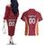 Custom Latvia Football Couples Matching Off The Shoulder Long Sleeve Dress and Hawaiian Shirt Latvijas Futbola Izlase