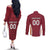 Custom Latvia Football Couples Matching Off The Shoulder Long Sleeve Dress and Long Sleeve Button Shirt Latvijas Futbola Izlase