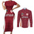 Custom Latvia Football Couples Matching Short Sleeve Bodycon Dress and Long Sleeve Button Shirt Latvijas Futbola Izlase