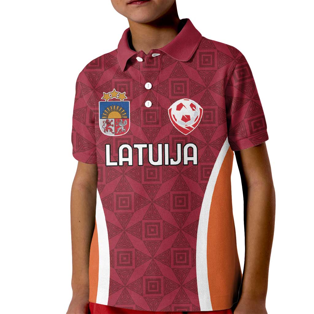 Custom Latvia Football Kid Polo Shirt Latvijas Futbola Izlase