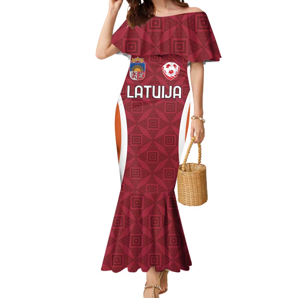 Custom Latvia Football Mermaid Dress Latvijas Futbola Izlase