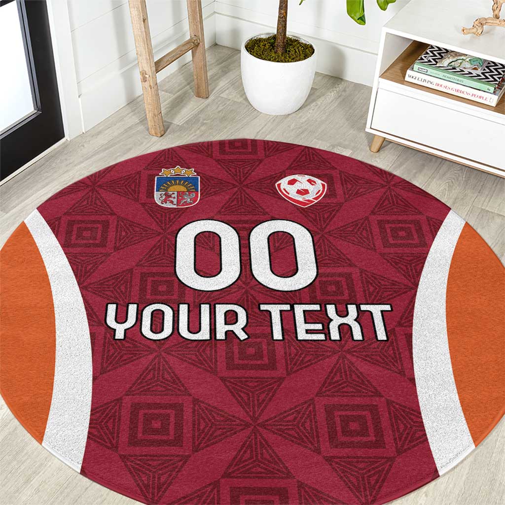 Custom Latvia Football Round Carpet Latvijas Futbola Izlase