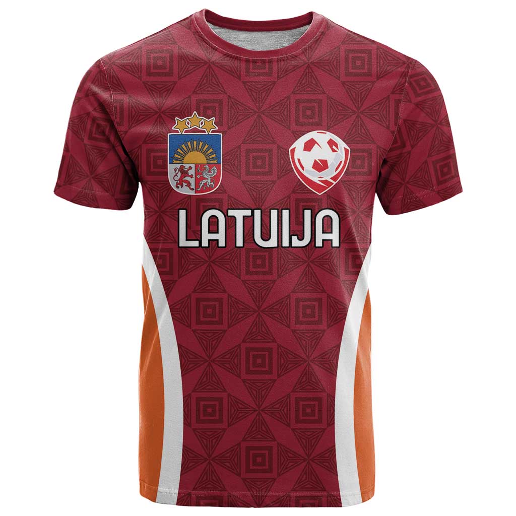 Custom Latvia Football T Shirt Latvijas Futbola Izlase