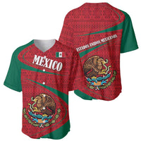Red/green folk baseball jersey showing front 'MEXICO' text and back 'ESTADOS UNIDOS' crest