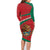 Mexico Coat Of Arms Family Matching Long Sleeve Bodycon Dress and Hawaiian Shirt With Folk Pattern