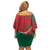 Mexico Coat Of Arms Family Matching Off Shoulder Short Dress and Hawaiian Shirt With Folk Pattern