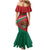 Mexico Coat Of Arms Mermaid Dress With Folk Pattern