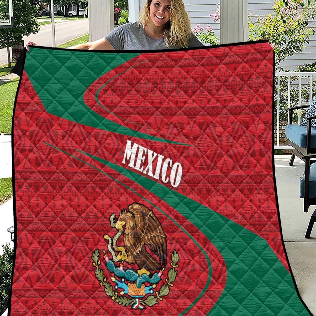 Mexico Coat Of Arms Quilt With Folk Pattern