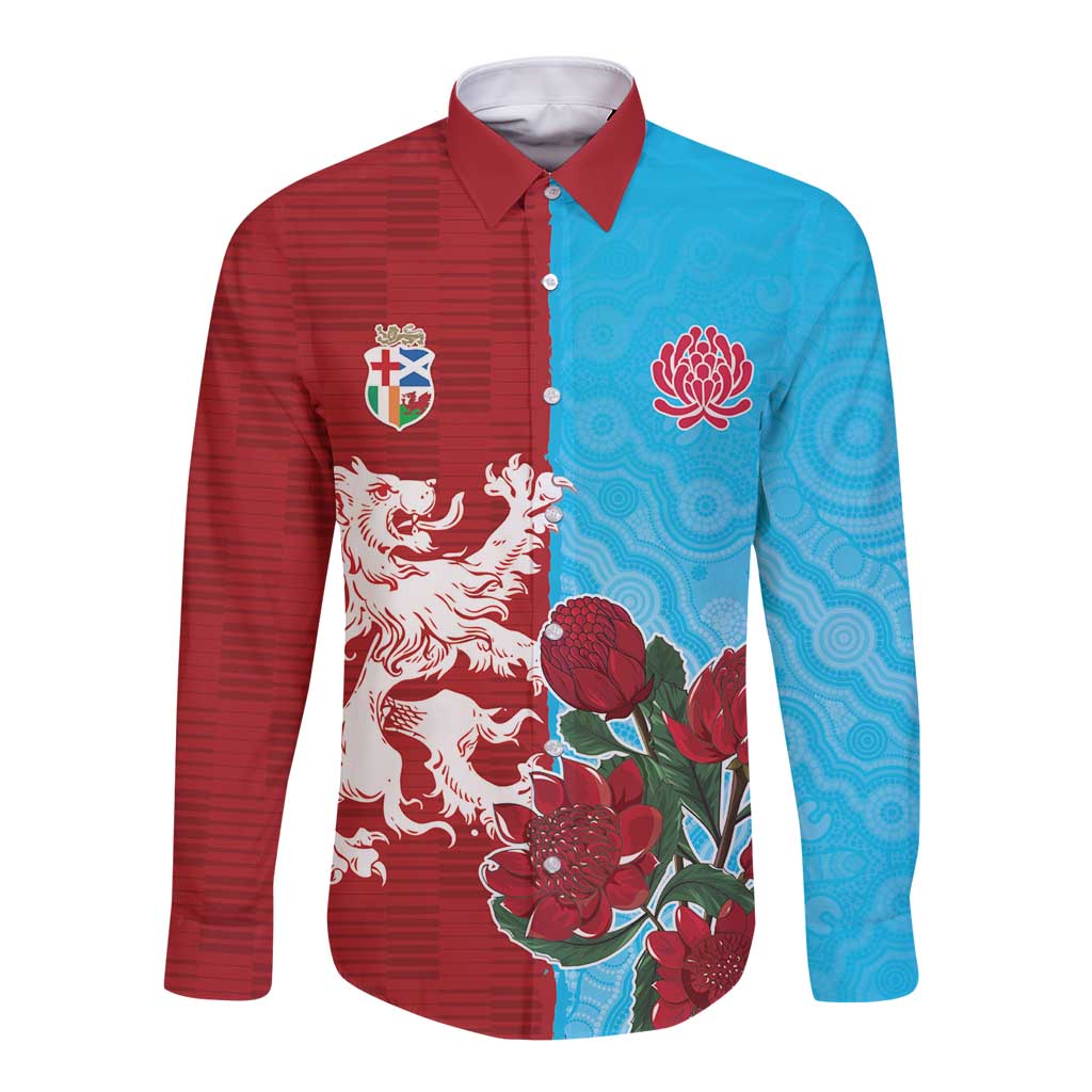 Custom British Lions Waratahs Long Sleeve Button Shirt Unique Style - Wonder Print Shop