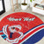 Personalized Costa Rica Independence Day Since 1821 Round Carpet Folk Dancer with Folk Art Pattern