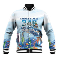 Personalized Cayman Islands 345 Baseball Jacket Watercolor Turtle - Wonder Print Shop