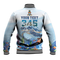 Personalized Cayman Islands 345 Baseball Jacket Watercolor Turtle - Wonder Print Shop