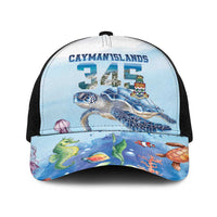Cayman Islands 345 Baseball Net Cap Watercolor Turtle - Wonder Print Shop