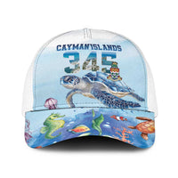 Cayman Islands 345 Baseball Net Cap Watercolor Turtle - Wonder Print Shop