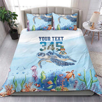 Personalized Cayman Islands 345 Bedding Set Watercolor Turtle - Wonder Print Shop