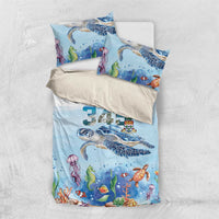 Personalized Cayman Islands 345 Bedding Set Watercolor Turtle - Wonder Print Shop