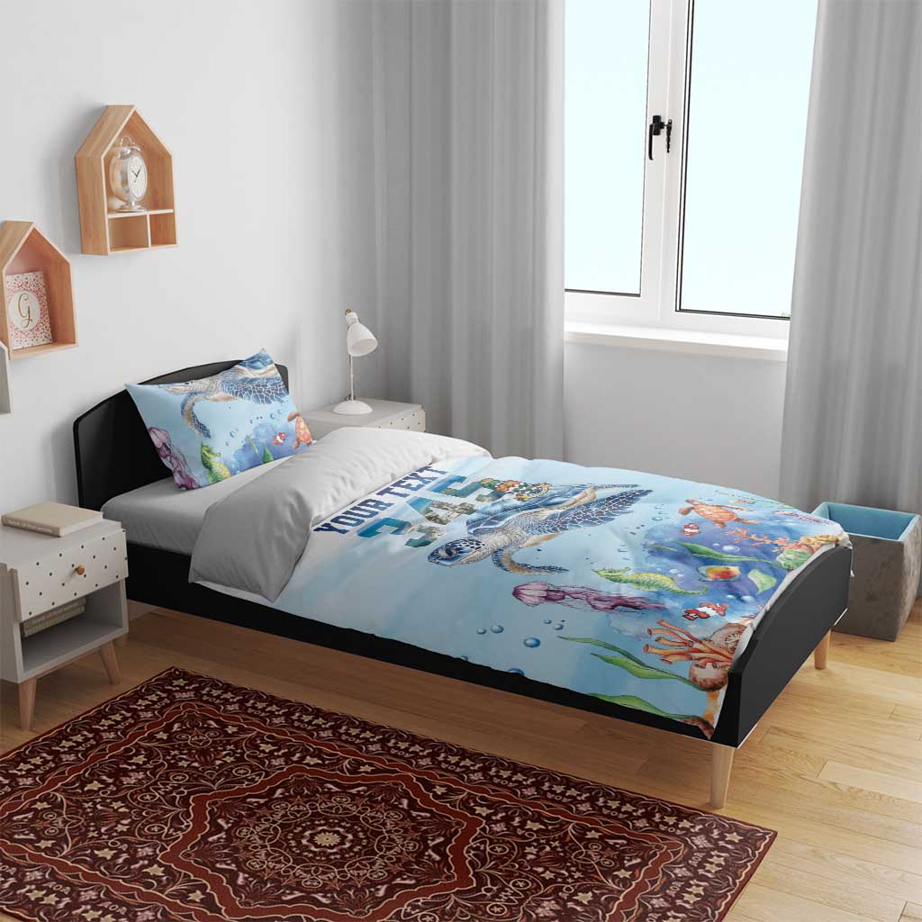 Personalized Cayman Islands 345 Bedding Set Watercolor Turtle - Wonder Print Shop