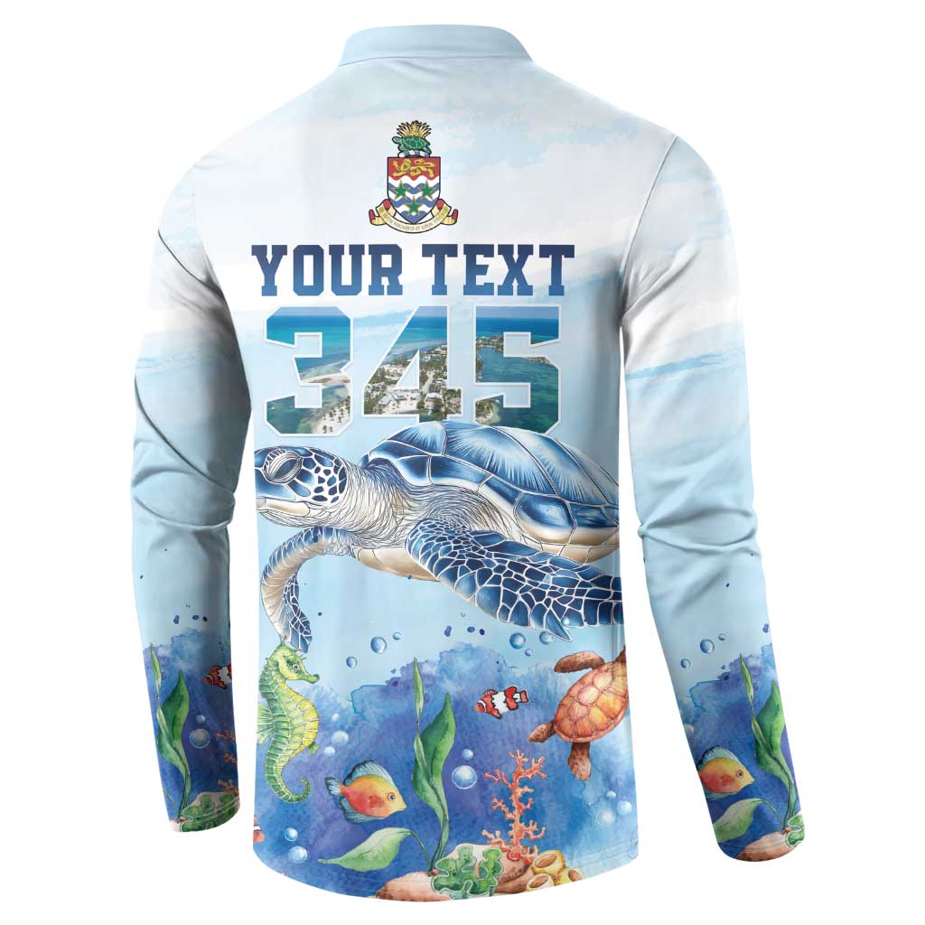 Personalized Cayman Islands 345 Button Sweatshirt Watercolor Turtle - Wonder Print Shop