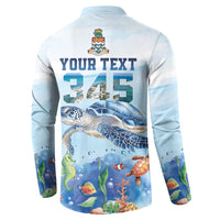 Personalized Cayman Islands 345 Button Sweatshirt Watercolor Turtle - Wonder Print Shop