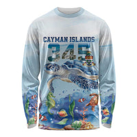 Personalized Cayman Islands 345 Long Sleeve Shirt Watercolor Turtle - Wonder Print Shop