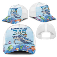 Cayman Islands 345 Mesh Trucker Cap Watercolor Turtle - Wonder Print Shop