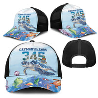 Cayman Islands 345 Mesh Trucker Cap Watercolor Turtle - Wonder Print Shop