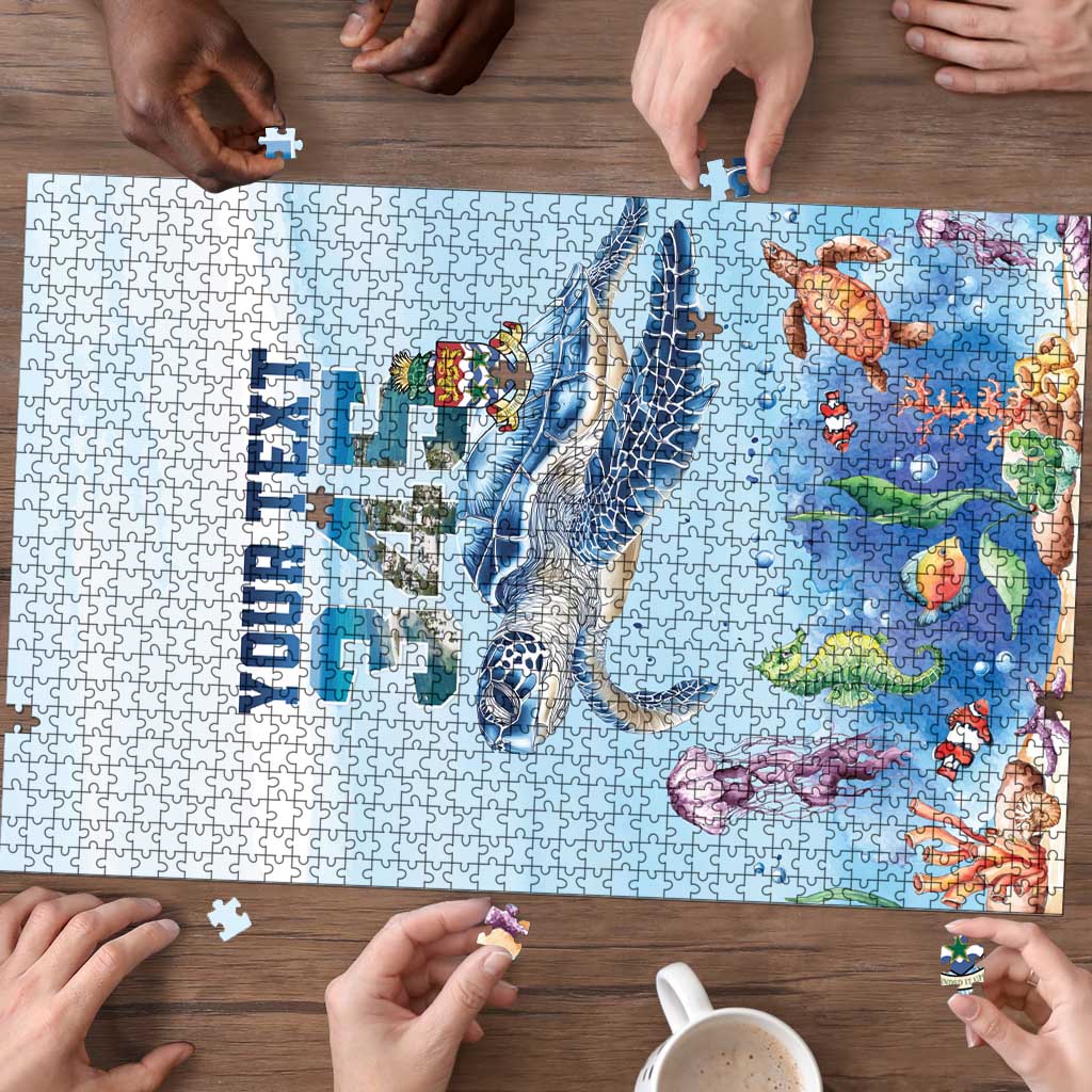 Personalized Cayman Islands 345 Puzzle Watercolor Turtle - Wonder Print Shop