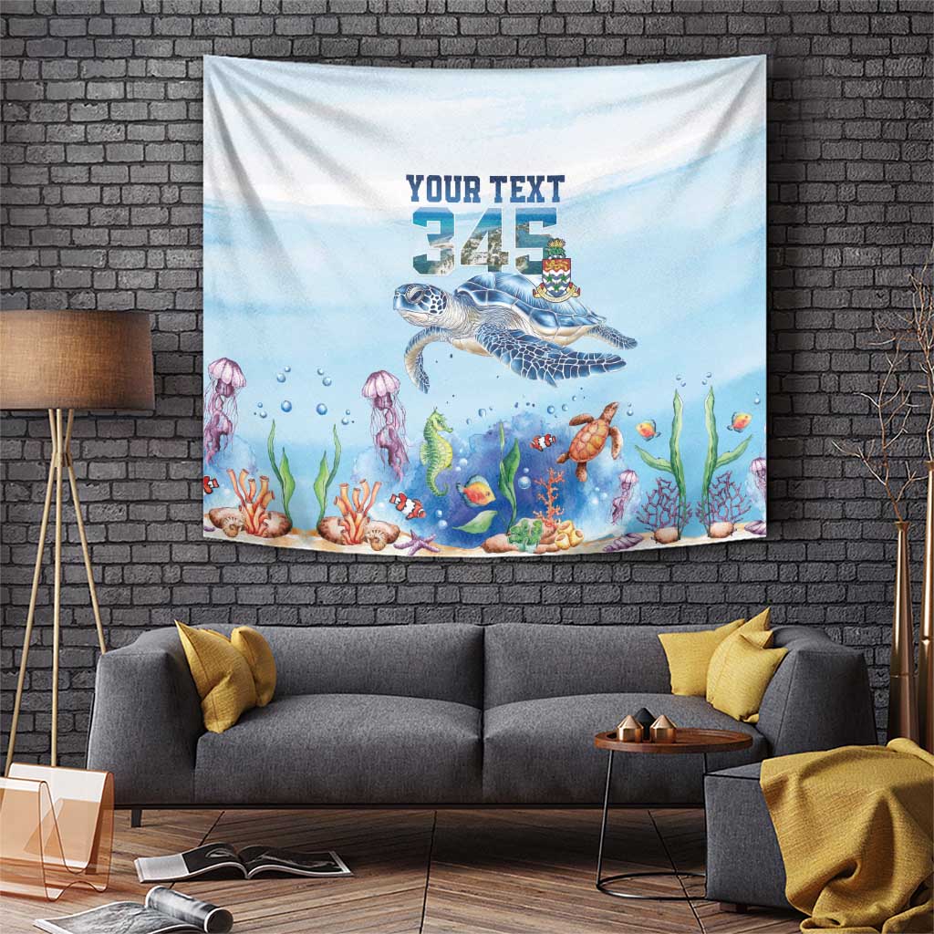 Personalized Cayman Islands 345 Tapestry Watercolor Turtle - Wonder Print Shop