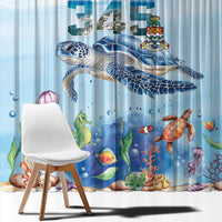 Personalized Cayman Islands 345 Window Curtain Watercolor Turtle - Wonder Print Shop
