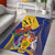 Barbados Coat Of Arms Area Rug With Dwarf Poinciana Flowers - Wonder Print Shop