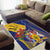 Barbados Coat Of Arms Area Rug With Dwarf Poinciana Flowers - Wonder Print Shop