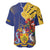 Barbados Coat Of Arms Baseball Jersey With Dwarf Poinciana Flowers - Wonder Print Shop