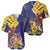 Barbados Coat Of Arms Baseball Jersey With Dwarf Poinciana Flowers - Wonder Print Shop