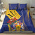 Barbados Coat Of Arms Bedding Set With Dwarf Poinciana Flowers - Wonder Print Shop