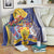 Barbados Coat Of Arms Blanket With Dwarf Poinciana Flowers