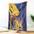 Barbados Coat Of Arms Blanket With Dwarf Poinciana Flowers