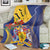 Barbados Coat Of Arms Blanket With Dwarf Poinciana Flowers