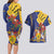 Barbados Coat Of Arms Couples Matching Long Sleeve Bodycon Dress and Hawaiian Shirt With Dwarf Poinciana Flowers - Wonder Print Shop