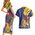 Barbados Coat Of Arms Couples Matching Short Sleeve Bodycon Dress and Hawaiian Shirt With Dwarf Poinciana Flowers - Wonder Print Shop