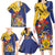 Barbados Coat Of Arms Family Matching Long Sleeve Bodycon Dress and Hawaiian Shirt With Dwarf Poinciana Flowers - Wonder Print Shop