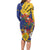 Barbados Coat Of Arms Family Matching Long Sleeve Bodycon Dress and Hawaiian Shirt With Dwarf Poinciana Flowers - Wonder Print Shop